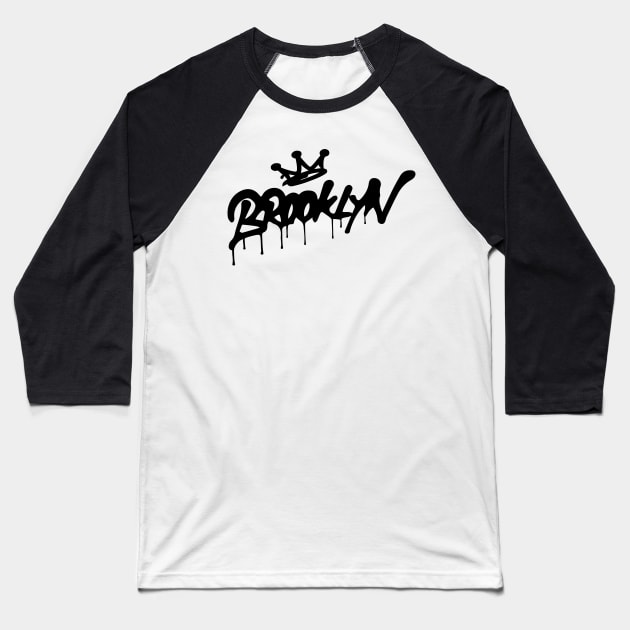 Brooklyn (Black) Baseball T-Shirt by Skush™